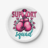 Support Squad Brustkrebs-Sensibilisierungskiste Pappteller (Vorderseite)