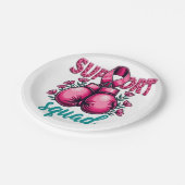 Support Squad Brustkrebs-Sensibilisierungskiste Pappteller (Schrägansicht)