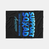 Support Squad Child Prevention Awareness Blue Fleecedecke (Vorderseite (Horizontal))