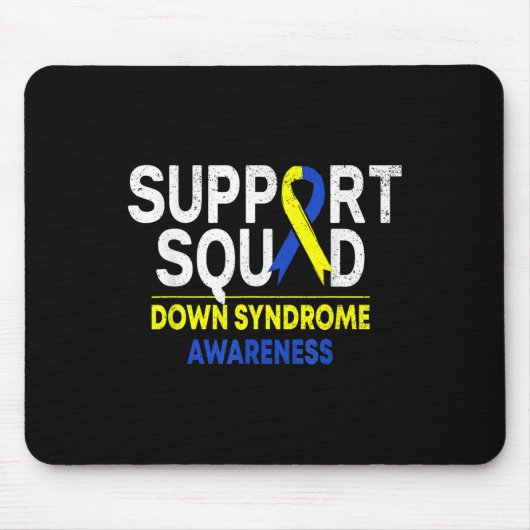 Support Squad Down Syndrom T21 Awareness Blue Yel Mousepad (Vorne)