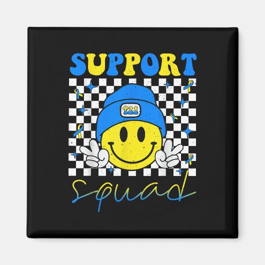Support Squad Down Syndrome Awareness Day Groovy Magnet (Vorne)