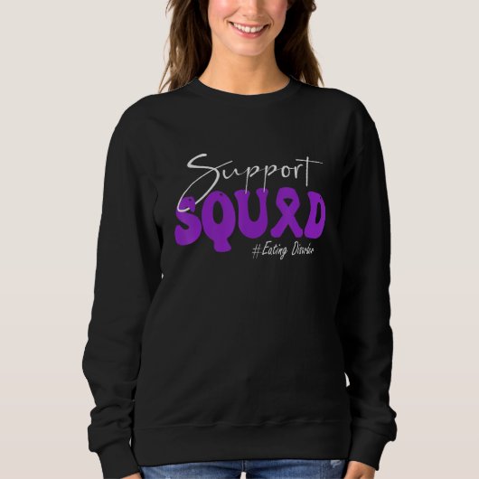 Support Squad Eating Disorder Awareness Purple Rib Sweatshirt (Vorderseite)