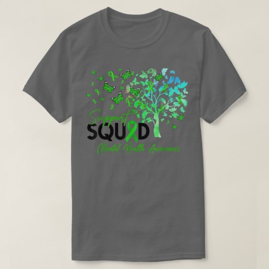 Support Squad Fall Tree Leopard Mental Health Awar T-Shirt (Design vorne)
