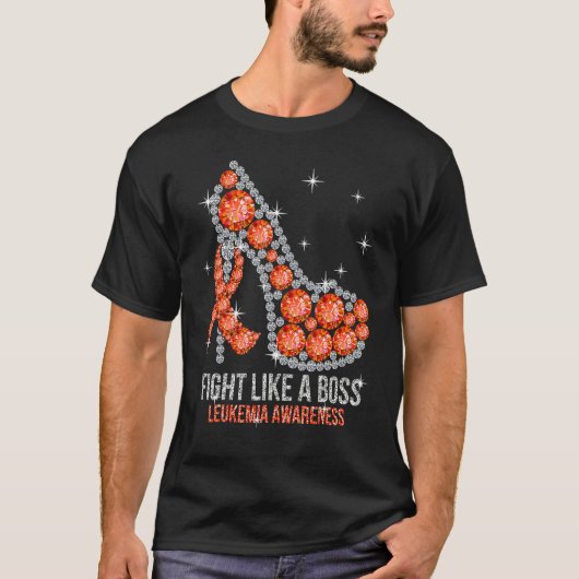 Support Squad Fight Like A Boss Leukemia Awareness T-Shirt (Vorderseite)