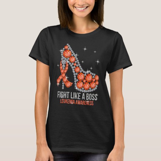 Support Squad Fight Like A Boss Leukemia Awareness T-Shirt (Vorderseite)