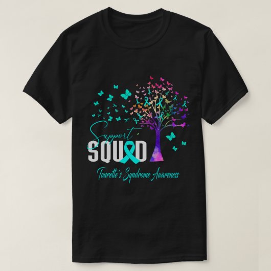 Support Squad für Tourette-Syndrom-Bewusstsein T-Shirt (Design vorne)