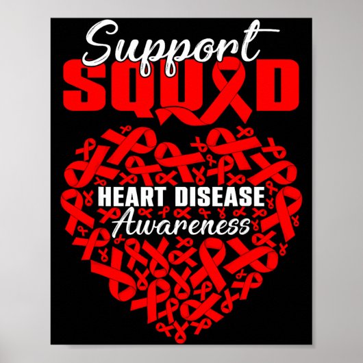 Support Squad Heart Disease Awareness Heart & Poster (Vorne)