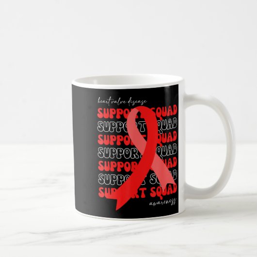 Support Squad Heart Valve Disease Awareness Red Ri Kaffeetasse (Rechts)