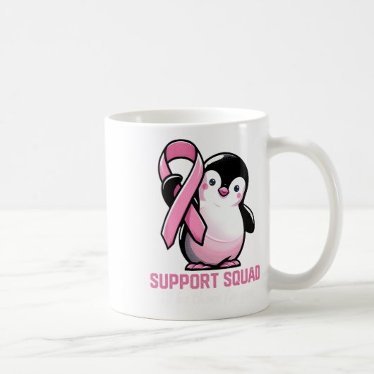 Support Squad Ich bin für Sie da Pinguin Brust Kaffeetasse (Rechts)