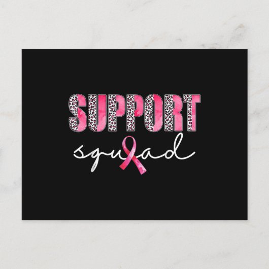 Support Squad Leopard Pink Warrior Breast Cancer A Postkarte (Vorderseite)