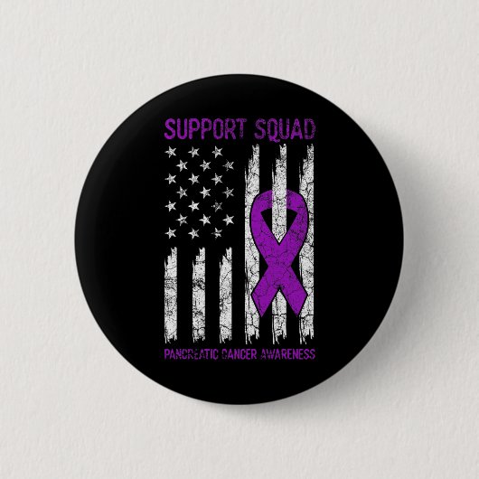 Support Squad - Lila Bauchspeicheldrüsenkrebs-Bewu Button (Vorderseite)