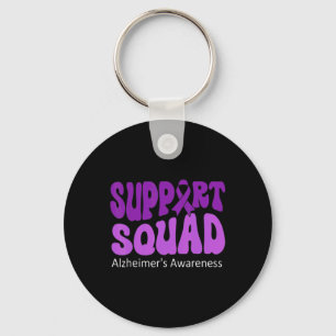 Support Squad Lila Ribbon Brain Alzheimerheimer Schlüsselanhänger