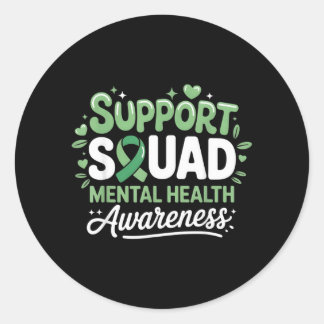Support Squad Mental Health Awareness Month Green Runder Aufkleber