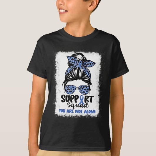 Support Squad Messy Bun Blue Warrior Ataxia Awaren T-Shirt (Vorderseite)