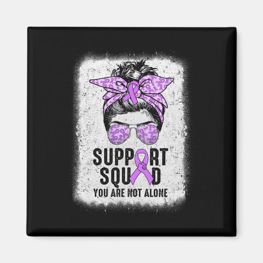 Support Squad Messy Bun Warrior Purple Epilepsy Aw Magnet (Vorne)