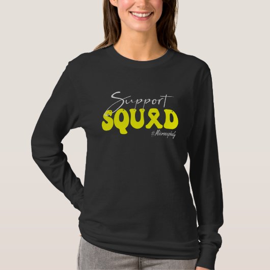 Support Squad Microcephaly Awareness Yellow Ribbon T-Shirt (Vorderseite)