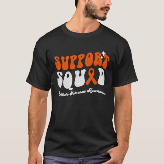 Support Squad Multiple Sclerosis Awareness Orange T-Shirt (Vorderseite)
