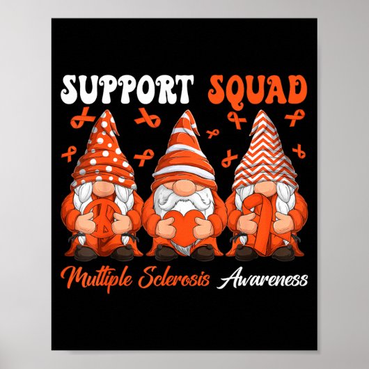 Support Squad Multiple Sclerosis Gnomes With Orang Poster (Vorne)