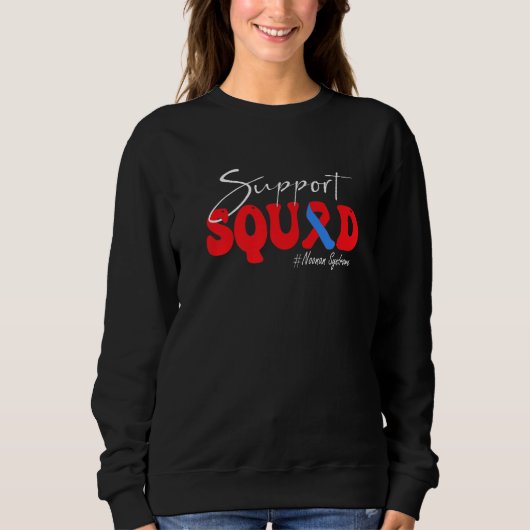 Support Squad Noonan Syndrome Awareness Red & Blue Sweatshirt (Vorderseite)