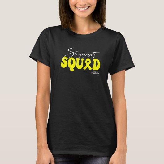 Support Squad Obesity Awareness Yellow Ribbon   T-Shirt (Vorderseite)