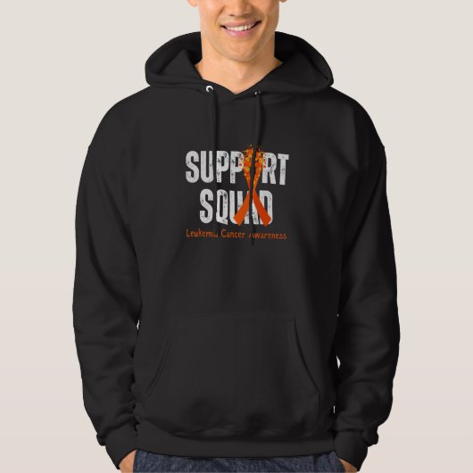 Support Squad Orange Ribbon Leukemia Awareness Wo Hoodie (Vorderseite)
