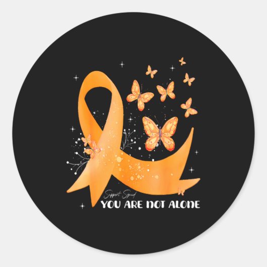 Support-Squad Orange Ribbon Multiple Sklerose Awa Runder Aufkleber (Vorderseite)