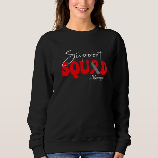 Support Squad Polymicrogyria Awareness Red & Gray  Sweatshirt (Vorderseite)