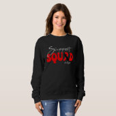 Support Squad Sepsis Awareness Red & Black Ribbon Sweatshirt (Vorne ganz)