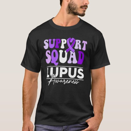 Support Squad Sunflower Hair Butterfly Lupus Aware T-Shirt (Vorderseite)