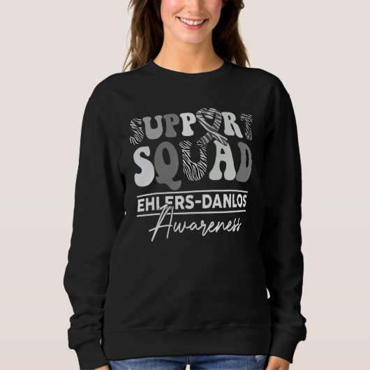 Support Squad Sunflower Hair Ehlers Danlos Awarene Sweatshirt (Vorderseite)