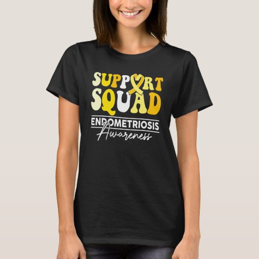 Support Squad Sunflower Hair Endometriosis Awarene T-Shirt (Vorderseite)
