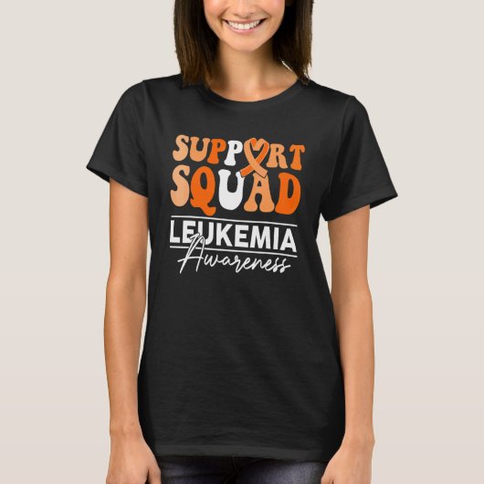 Support Squad Sunflower Hair Leukemia Awareness T-Shirt (Vorderseite)