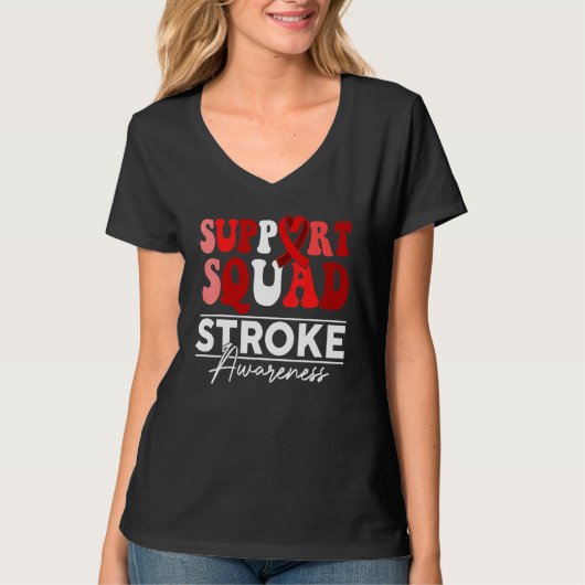 Support Squad Sunflower Hair Stroke Awareness T-Shirt (Vorderseite)