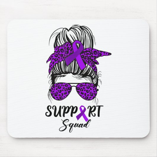 Support-Squad Unordentlicher Knoten Lila Krieger H Mousepad (Vorne)
