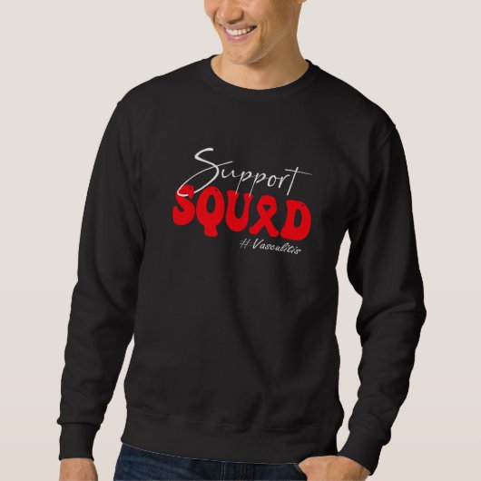 Support Squad Vasculitis Awareness Red Ribbon   Sweatshirt (Vorderseite)