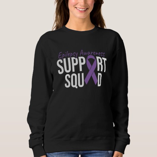 Support Squad We Wear Purple For Epilepsy Awarenes Sweatshirt (Vorderseite)