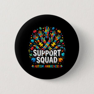 Support-Team Autismus-Bewusstsein Puzzle-Band Händ Button