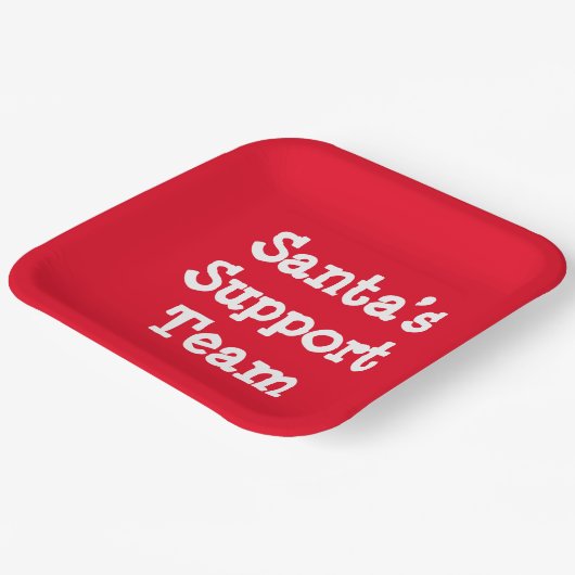 Support-Team des Weihnachtsmanns Pappteller (Gewinkelt)