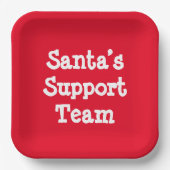 Support-Team des Weihnachtsmanns Pappteller (Vorderseite)