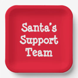 Support-Team des Weihnachtsmanns Pappteller