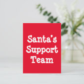 Support-Team des Weihnachtsmanns Postkarte (Stehend Vorderseite)