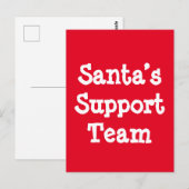 Support-Team des Weihnachtsmanns Postkarte (Vorne/Hinten)