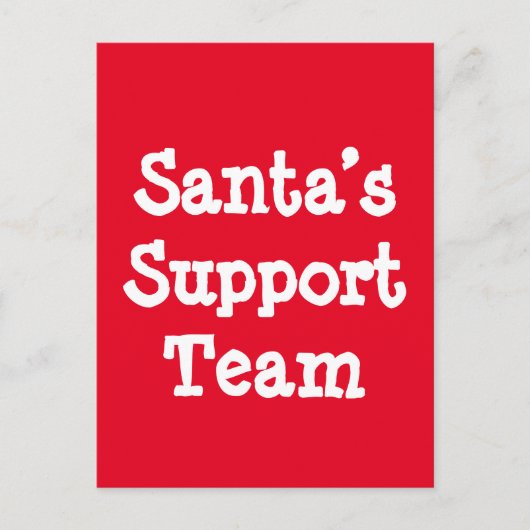 Support-Team des Weihnachtsmanns Postkarte (Vorderseite)