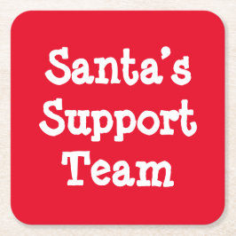 Support-Team des Weihnachtsmanns Rechteckiger Pappuntersetzer