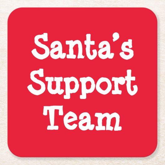 Support-Team des Weihnachtsmanns Rechteckiger Pappuntersetzer (Vorderseite)