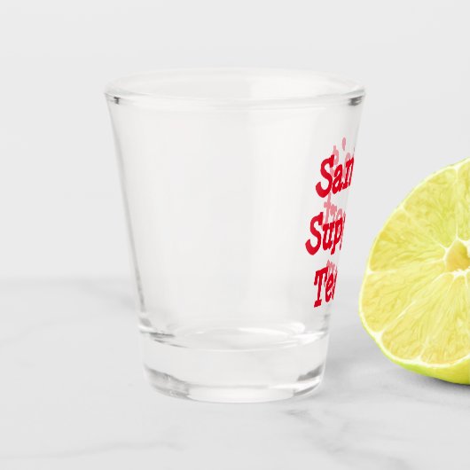 Support-Team des Weihnachtsmanns Schnapsglas (Links)