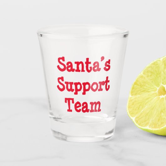 Support-Team des Weihnachtsmanns Schnapsglas (Vorderseite)