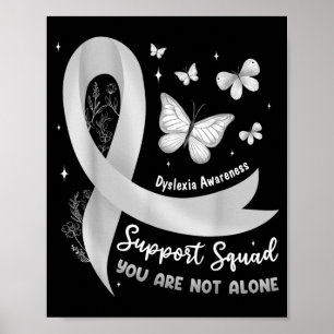 Support-Team Dyslexie-Bewusstsein Silbernes Band Poster