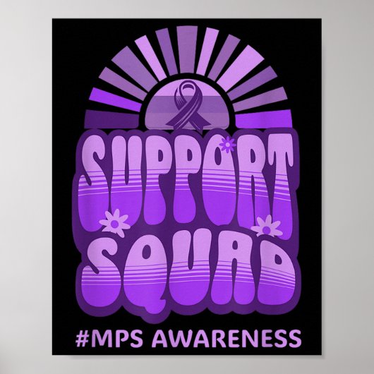 Support-Team für Squad Mps Awareness Retro Groovy Poster (Vorne)