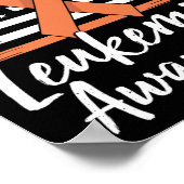 Support-Team Leukämie-Bewusstsein Orangefarbenes B Poster (Ecke)